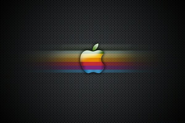Mac screensaver dissolving apple on a dark background