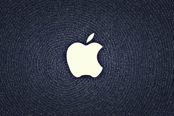 White apple on a fabric background in the form of circles