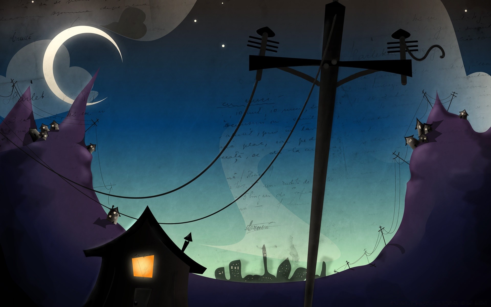 cartoni animati luna tomba cimitero luce sagoma halloween cielo