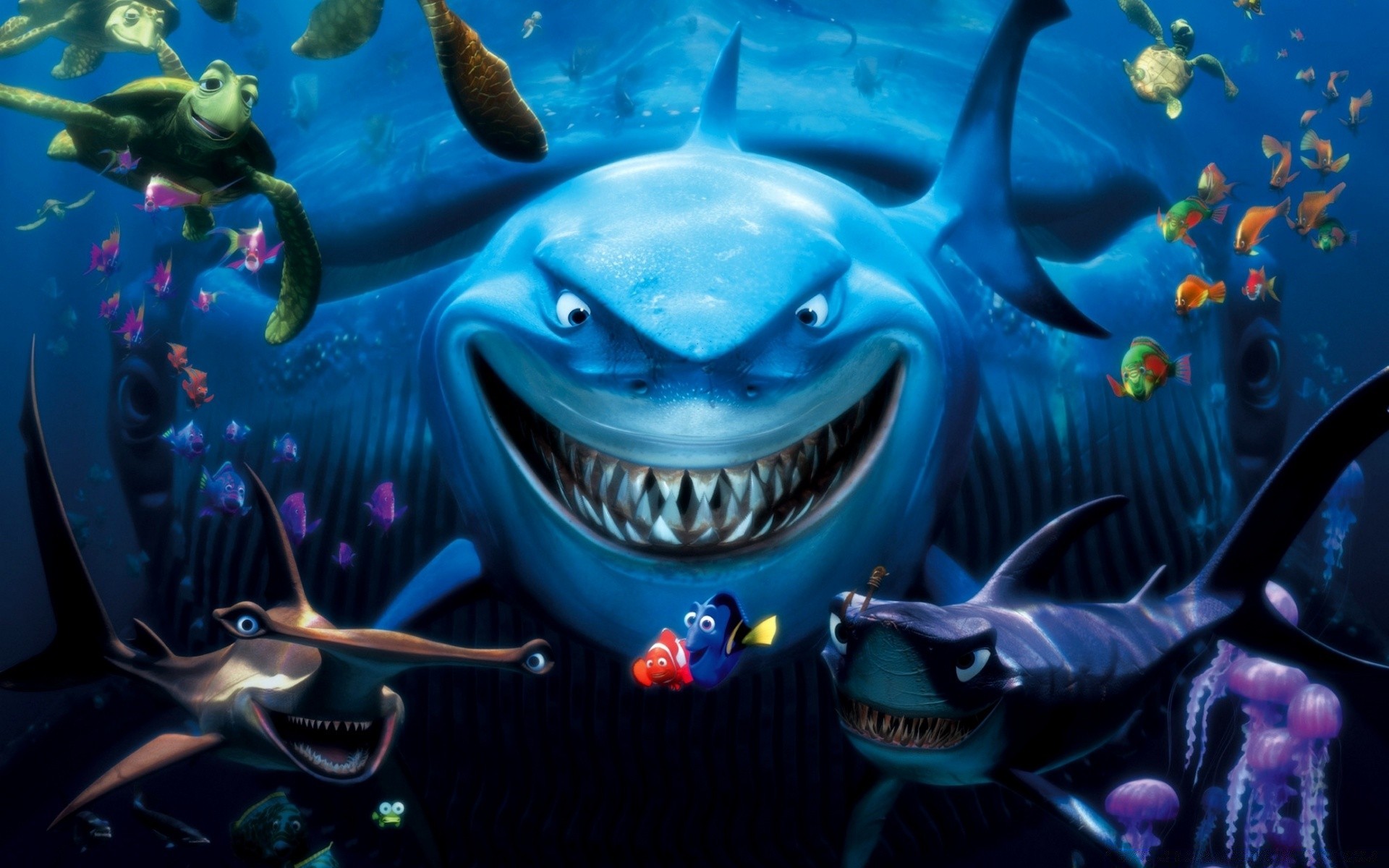 dessins animés sous-marin poissons invertébrés corail