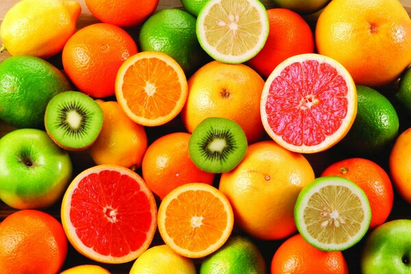 Mistura de frutas cítricas suculentas