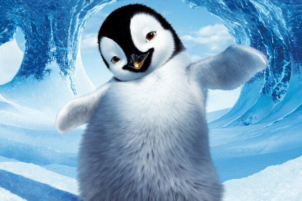 Animasyondan bir parça. Küçük penguen