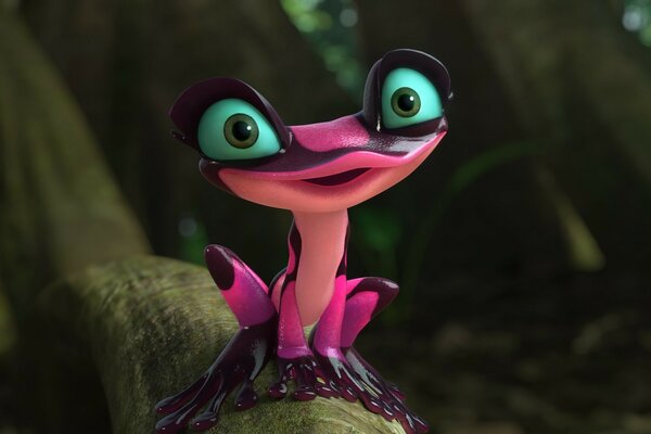 Pink frog from the American cartoon Rio 2 