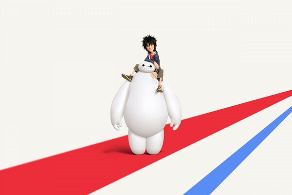 Anime gráfico imagem de um robô e um homem
