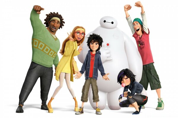 A group of happy cartoon characters