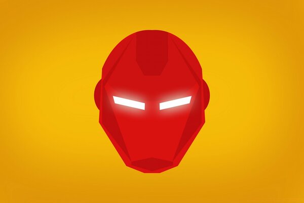 Iron man, minimalistic wallpaper, yellow background