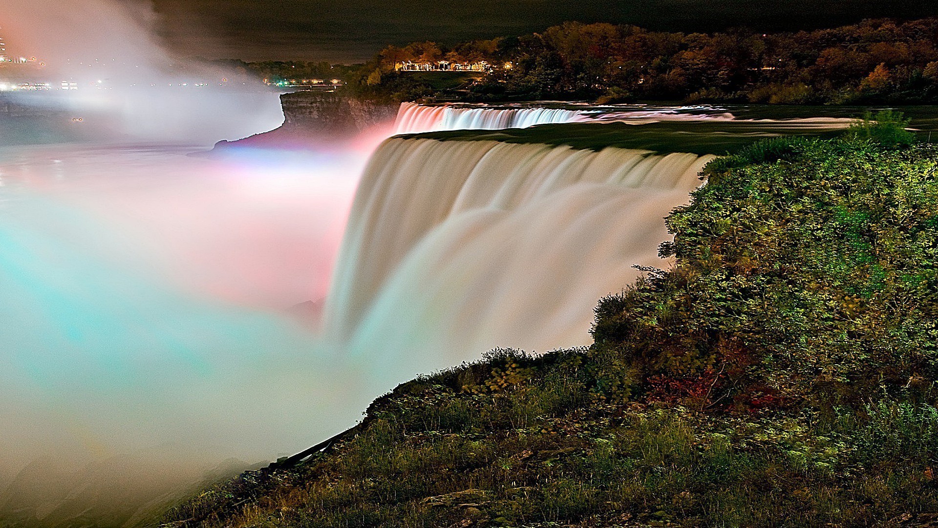 cascate acqua paesaggio viaggi fiume all aperto cascata legno sfocatura arcobaleno natura autunno albero luce tramonto alba