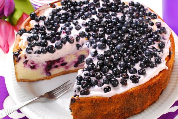 Sweet dessert with delicious berries