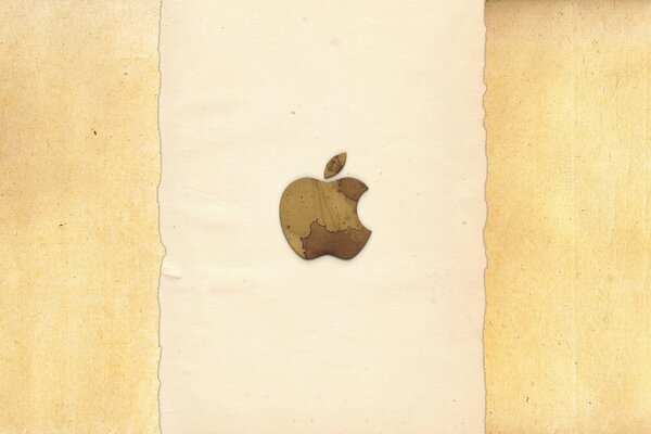 En el pergamino el logotipo de la manzana