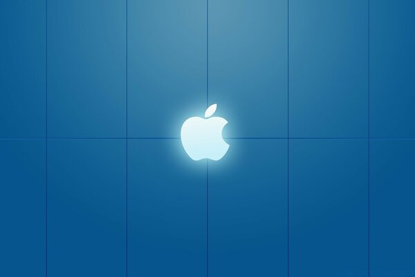 Salvapantallas de Apple sobre fondo azul