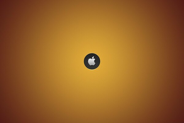 Apple logo on a brown background