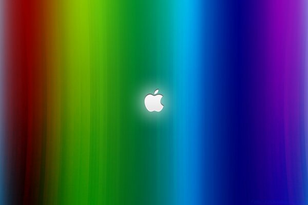 Apple icon on a rainbow background