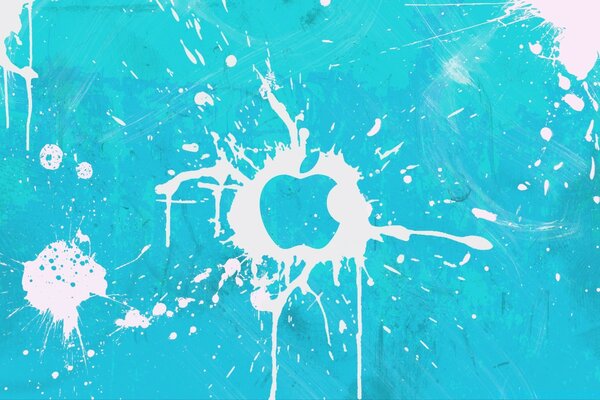 Immagine stencil di apple apple su sfondo blu