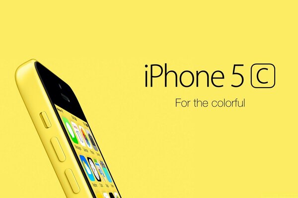 Yellow iPhone on a yellow background for business