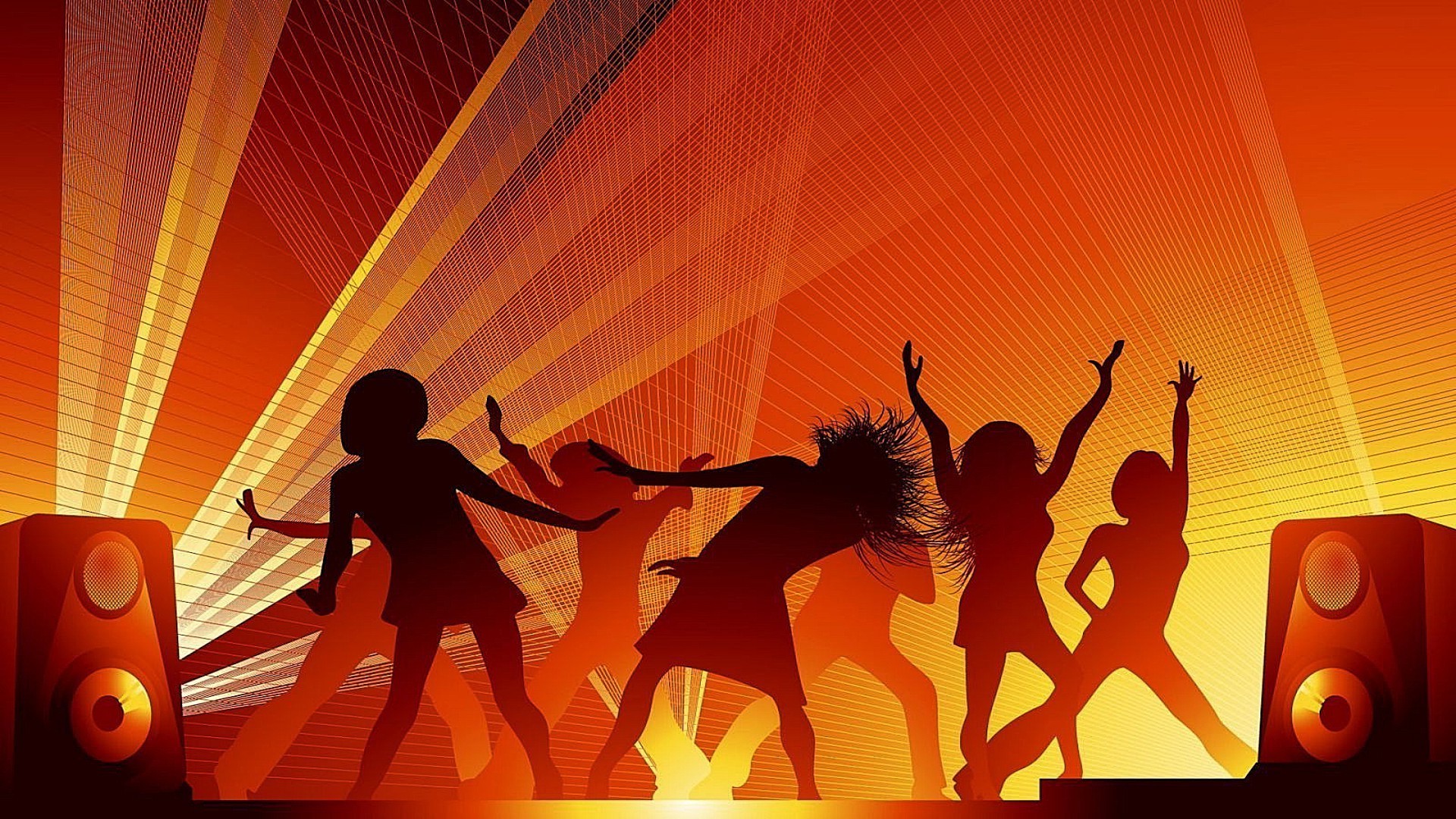 music dancing silhouette dancer disco woman illustration man fun nightlife party vector club stage desktop