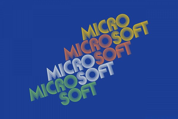 Stylization of the microsoft inscription in the style of the Olympics-80