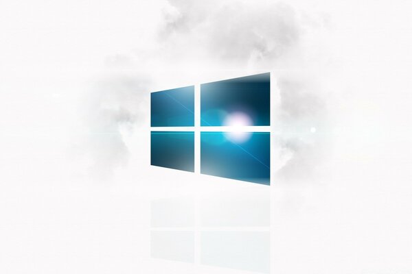 Windows-Logo in grauem Dunst