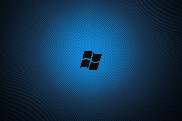 Black windows icon on a blue background