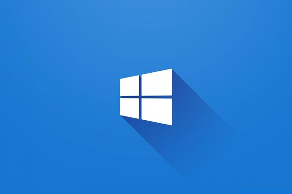 Muestra estilizada de Windows en un fondo azul