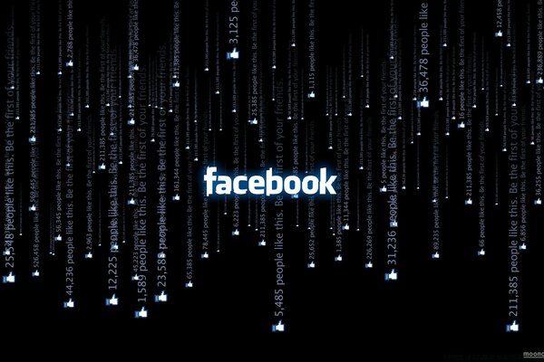 Logo Facebook bianco su sfondo nero