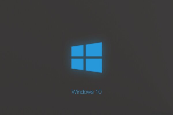 Blaues Windows 10-Symbol auf grauem Hintergrund