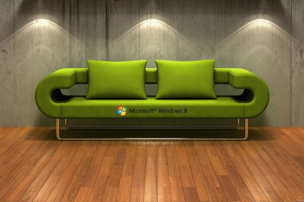 An unusual green sofa for life