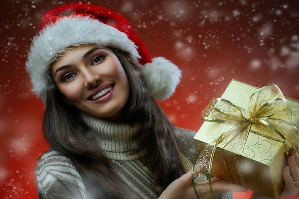 Ragazza con un regalo in Cappuccetto Rosso