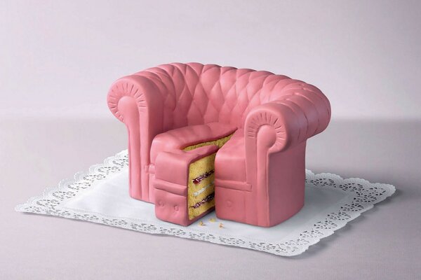 Delicious beautiful desserts in the form of furniture