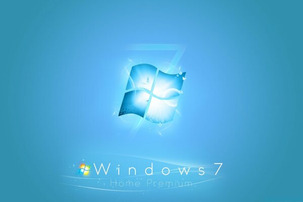 شعار ويندوز 7 على خلفية زرقاء