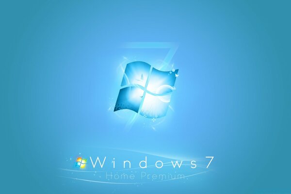 Logo von Windows 7 auf blauem Hintergrund