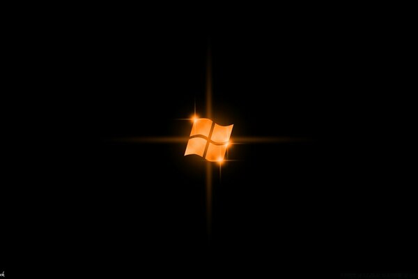 Logotipo de Windows flameado sobre fondo negro