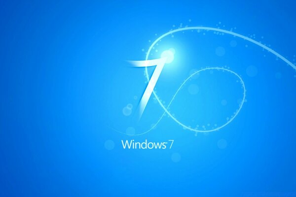 The inscription Windows 7 on a blue background