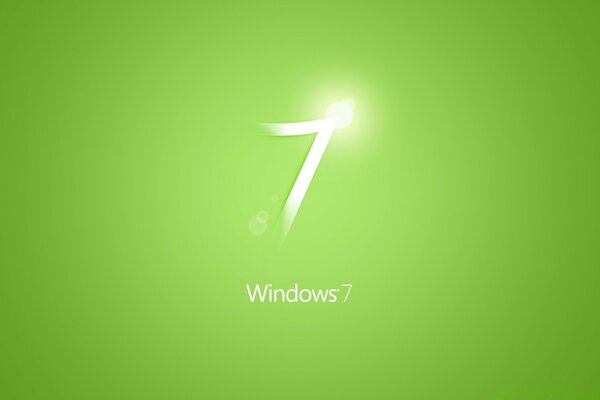 Inscripción de Windows 7 en un fondo verde brillante