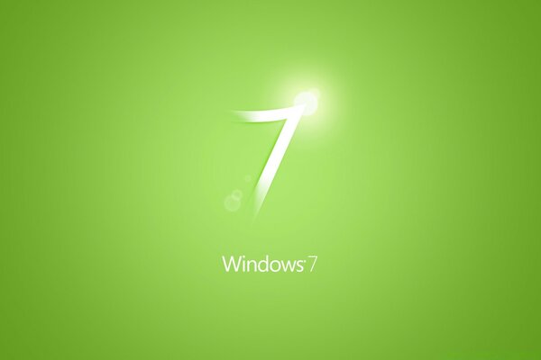 Inscription de Windows 7 sur fond vert vif