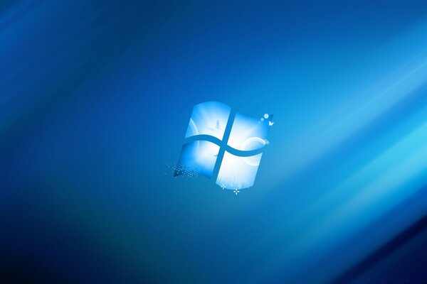 Windows-Logo auf blauem Hintergrund