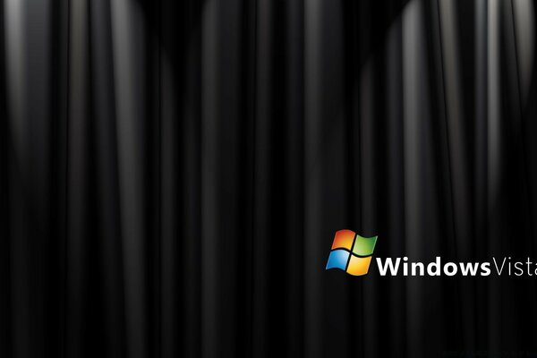 Windows vista screensaver on a black blurry background