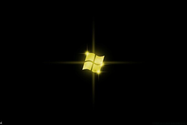 Signe de Windows jaune sur fond noir