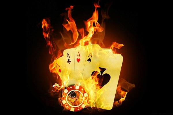 And playing cards are on fire