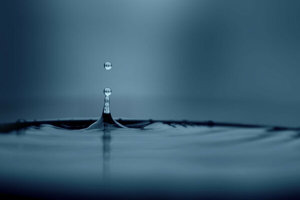 Water drops on a Gray background