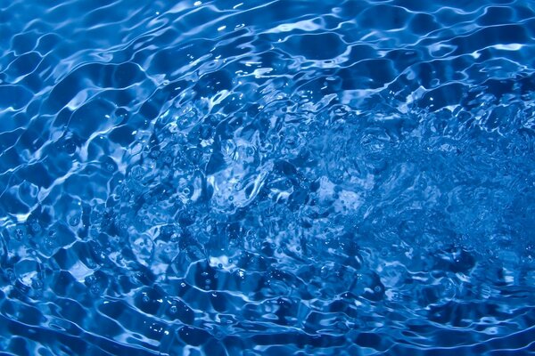 Blue water whirlpool and waves