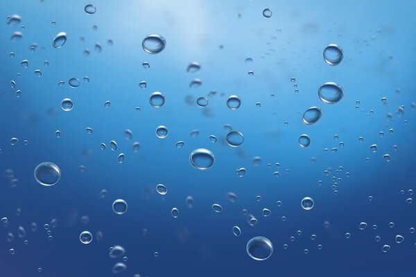 Light air bubbles under water