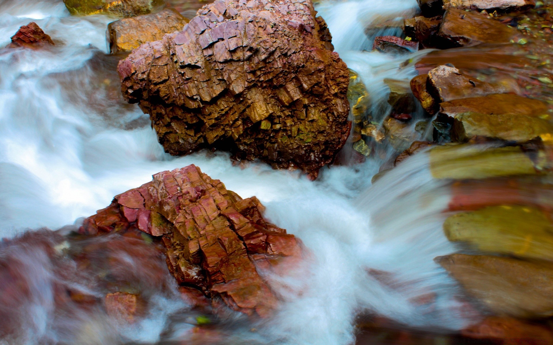 water waterfall nature blur outdoors stream fall leaf wood