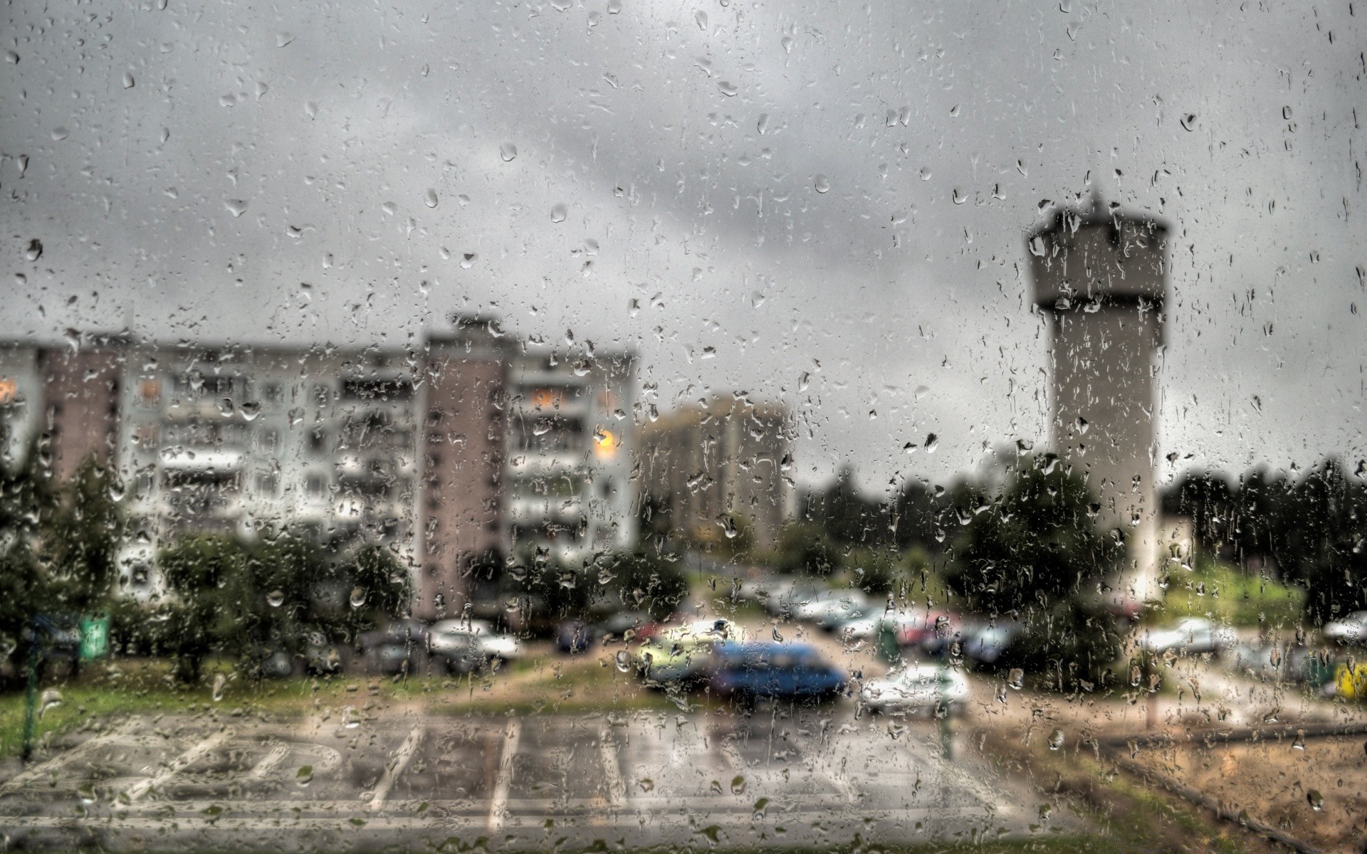 droplets and water rain city demolition abandoned street architecture storm old urban building light house town