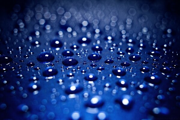 Lots of drops on a blue background