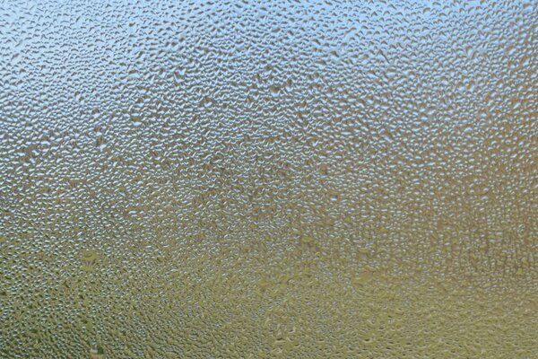 Misted glass with water droplets