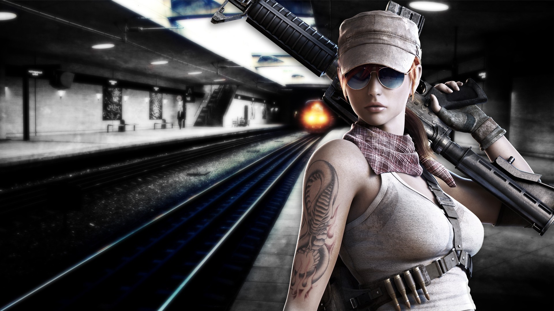 weapons and army tube train fashion portrait transportation system railway