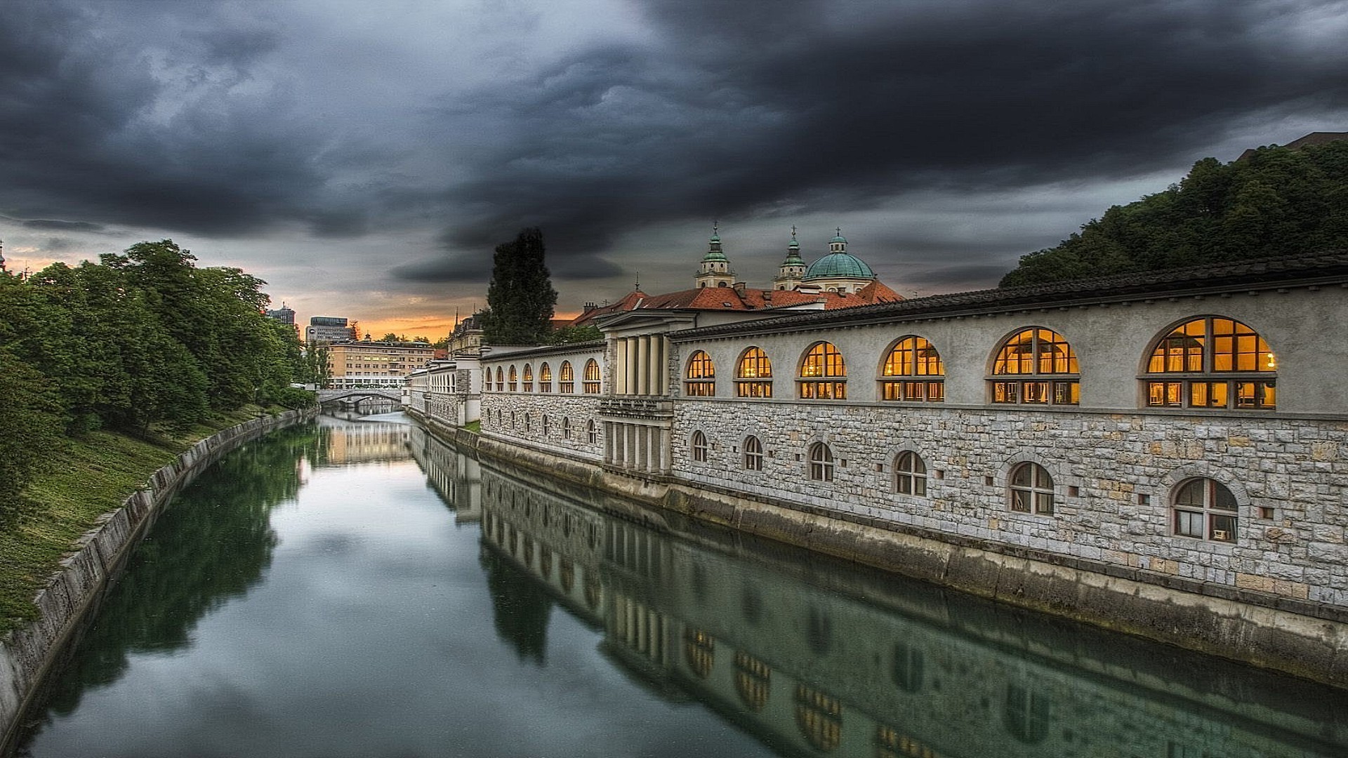 stadt architektur reisen himmel wasser im freien schloss fluss haus reflexion