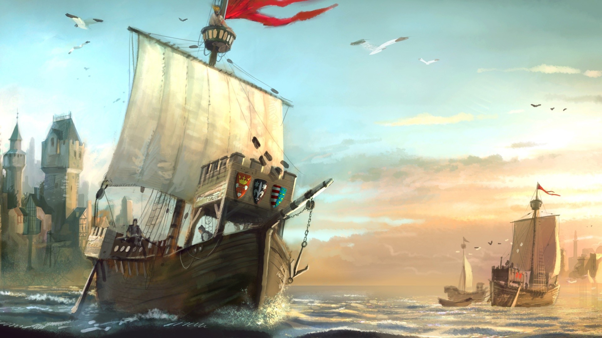 anno 1404 watercraft ship water sea vehicle transportation system sailboat ocean sail boat travel navy seashore