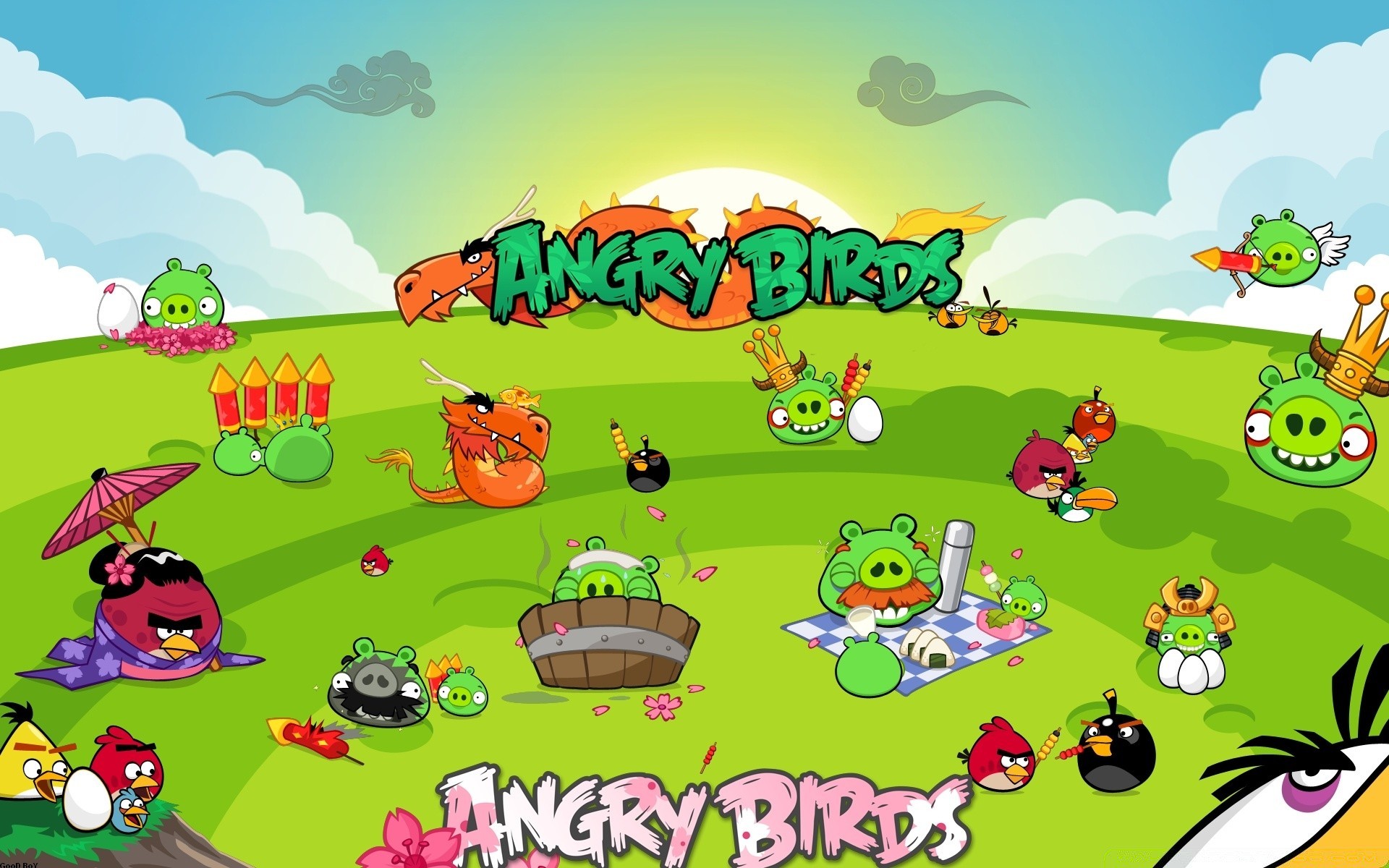 angry birds ilustração esboço vetor natureza grama céu diversão animal criança gráfico