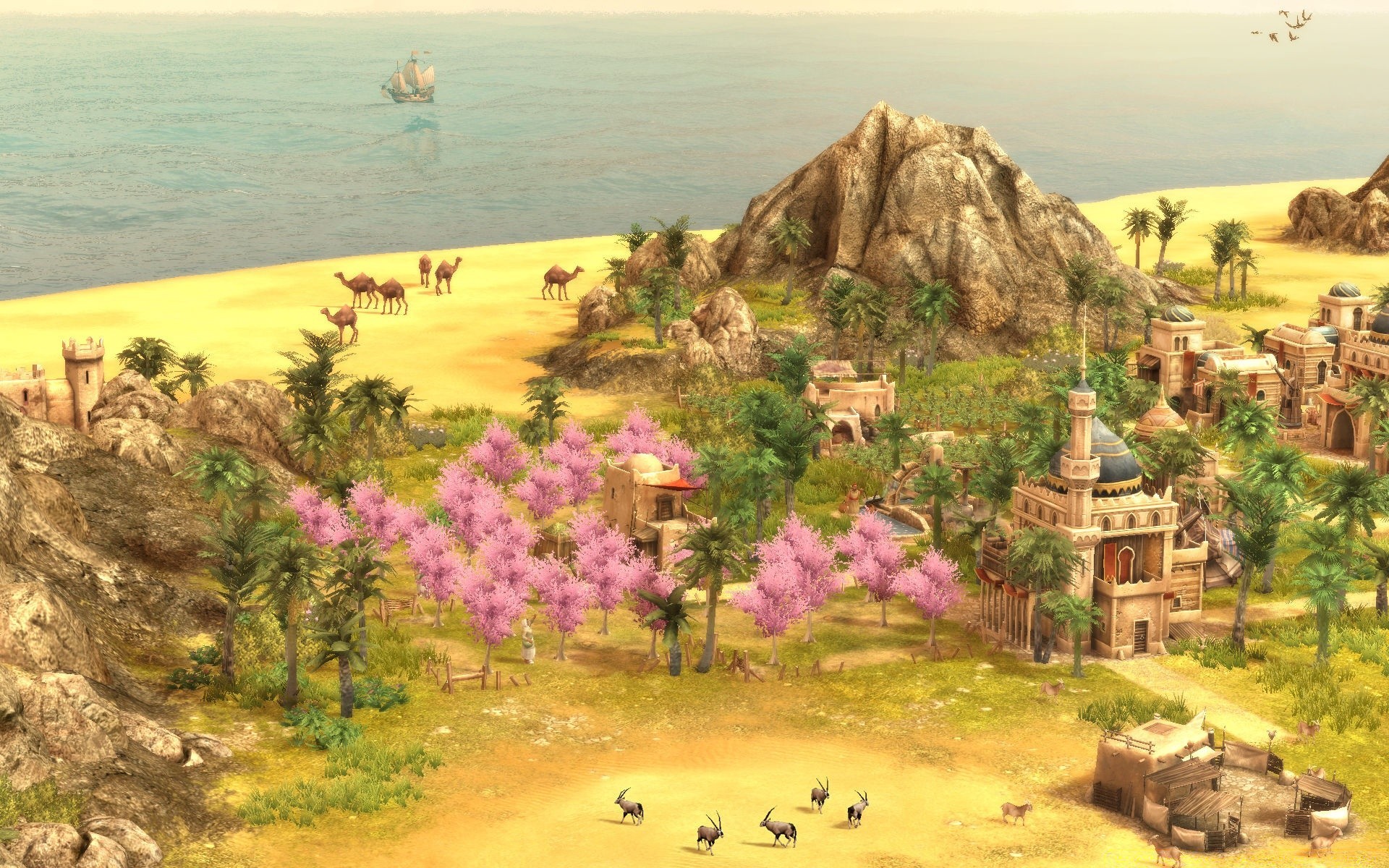 anno1404 旅游 景观 天空 自然 户外 夏天 海 山 树 旅游 山 风景 度假 水 岩石 海滩